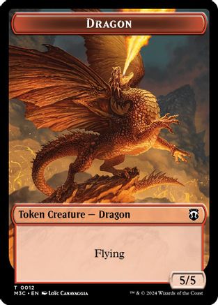 Dragon (Ripple Foil) // Treasure Double-Sided Token (12) [Modern Horizons 3 Commander] foil - Deck Out Gaming