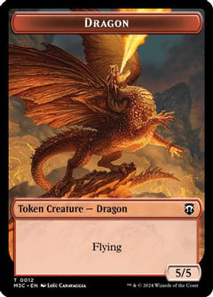 Dragon (Ripple Foil) // Copy Double-Sided Token (12) [Modern Horizons 3 Commander] foil - Deck Out Gaming