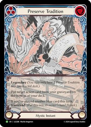 Preserve Tradition // Inner Chi - LGS286 (LGS286) [Flesh and Blood: Promo Cards] Rainbow Foil - Deck Out Gaming