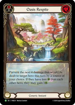 Oasis Respite (Red) - FAB231 (FAB231) [Flesh and Blood: Promo Cards] Rainbow Foil - Deck Out Gaming