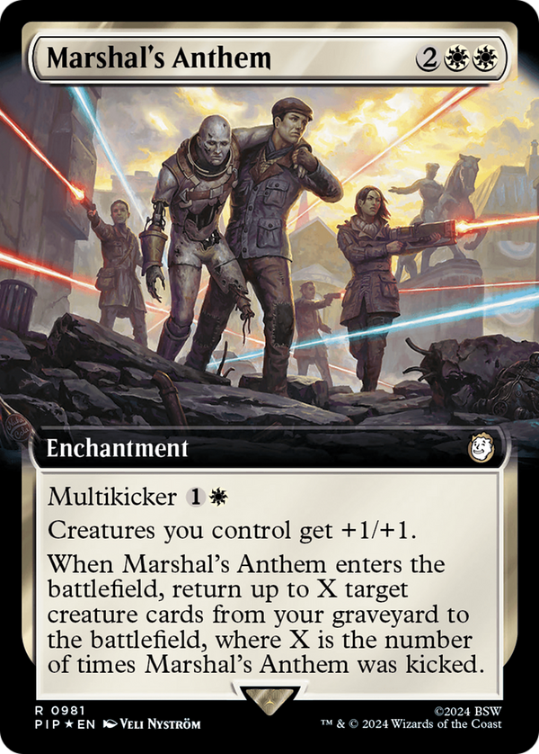 Marshal's Anthem (Extended Art) (Surge Foil) (981) [Fallout] foil - Deck Out Gaming