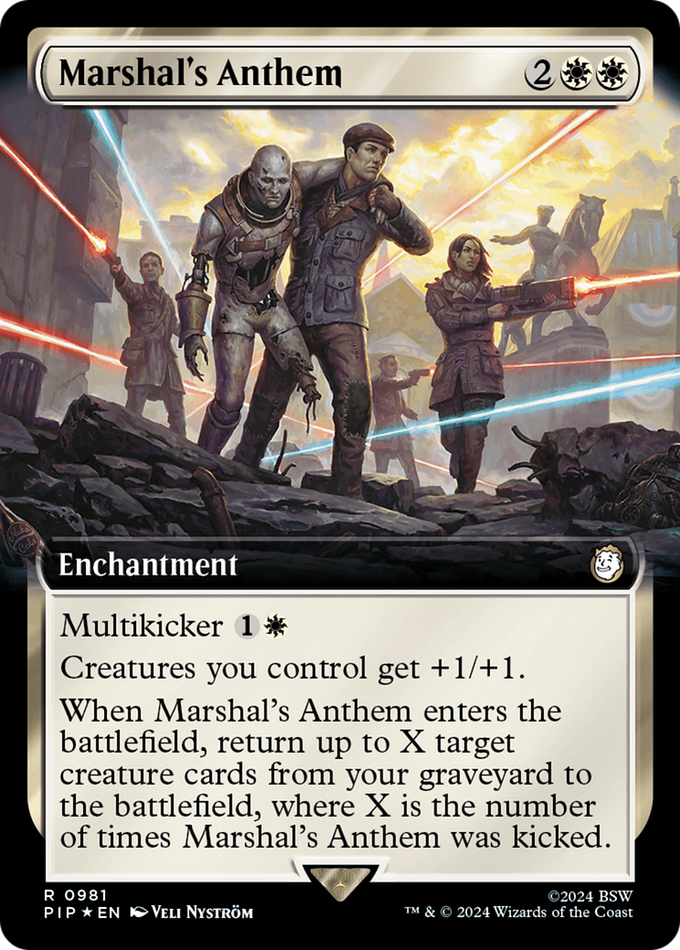 Marshal's Anthem (Extended Art) (Surge Foil) (981) [Fallout] foil - Deck Out Gaming
