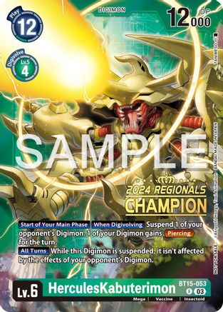 HerculesKabuterimon (2024 Regionals Champion) (BT15-053) [Exceed Apocalypse] - Deck Out Gaming