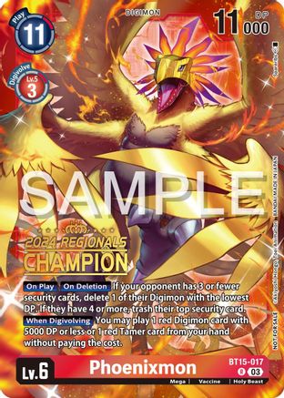 Phoenixmon (2024 Regionals Champion) (BT15-017) [Exceed Apocalypse] - Deck Out Gaming