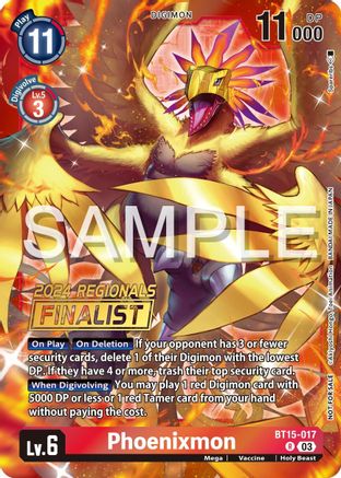 Phoenixmon (2024 Regionals Finalist) (BT15-017) [Exceed Apocalypse] Foil - Deck Out Gaming