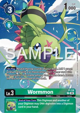 Wormmon - P-118 (Digimon Adventure 02: The Beginning Set) (P-118) [Digimon Promotion Cards] Foil - Deck Out Gaming