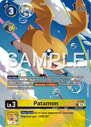 Patamon - P-122 (Digimon Adventure 02: The Beginning Set) (P-122) [Digimon Promotion Cards] Foil - Deck Out Gaming