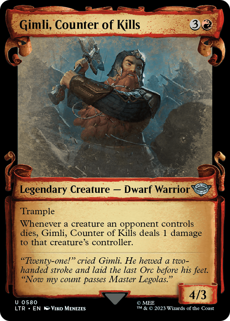 Gimli, Counter of Kills (Showcase Scrolls) (580) [The Lord of the Rings: Tales of Middle-earth] - Deck Out Gaming