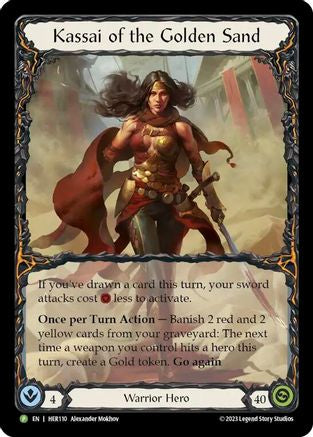 Kassai of the Golden Sand - HER110 (HER110) [Flesh and Blood: Promo Cards] Rainbow Foil - Deck Out Gaming