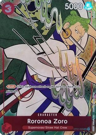 Roronoa Zoro (English Version 1st Anniversary Set) (OP01-025) [One Piece Promotion Cards] Foil - Deck Out Gaming