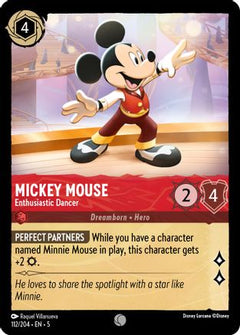 Mickey Mouse - Enthusiastic Dancer (112/204) [Shimmering Skies] - Deck Out Gaming