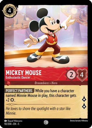 Mickey Mouse - Enthusiastic Dancer (112/204) [Shimmering Skies] - Deck Out Gaming