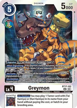 Greymon (BT17-102) [Secret Crisis] Foil - Deck Out Gaming