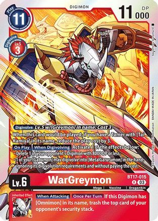 WarGreymon (BT17-015) [Secret Crisis] Foil - Deck Out Gaming