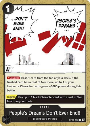 People's Dreams Don't Ever End!! (OP08-096) [Two Legends] - Deck Out Gaming