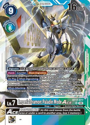 Imperialdramon: Paladin Mode ACE (BT17-077) [Secret Crisis] Foil - Deck Out Gaming