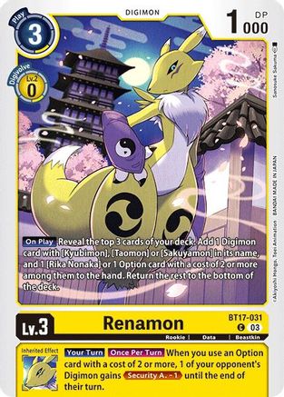 Renamon (BT17-031) [Secret Crisis] - Deck Out Gaming