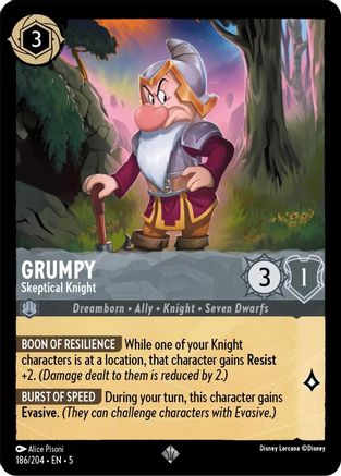 Grumpy - Skeptical Knight (186/204) [Shimmering Skies] - Deck Out Gaming