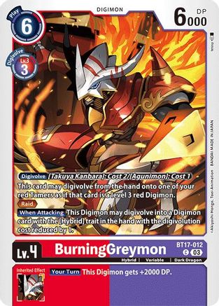 BurningGreymon (BT17-012) [Secret Crisis] - Deck Out Gaming