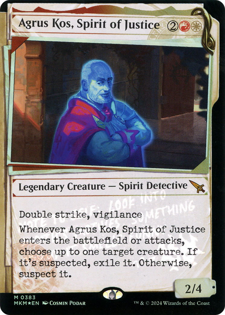 Agrus Kos, Spirit of Justice (Showcase) (Invisible Ink) (383) [Murders at Karlov Manor] foil - Deck Out Gaming