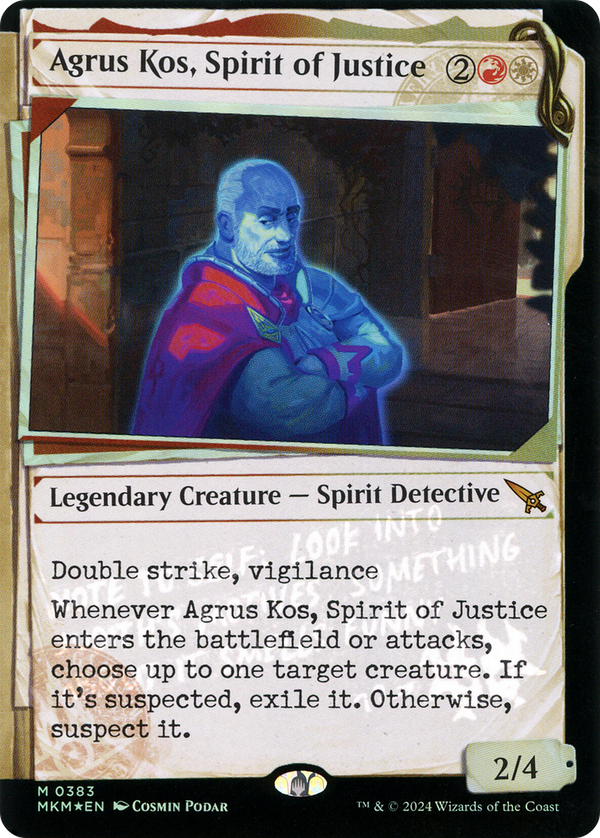 Agrus Kos, Spirit of Justice (Showcase) (Invisible Ink) (383) [Murders at Karlov Manor] foil - Deck Out Gaming