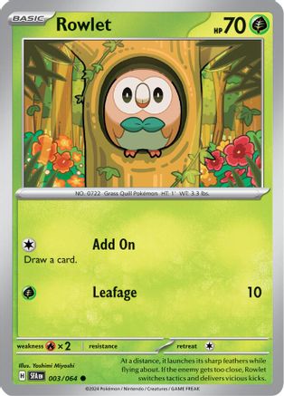 Rowlet (3) [SV: Shrouded Fable] Reverse Holofoil - Deck Out Gaming