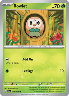 Rowlet (3) [SV: Shrouded Fable] Reverse Holofoil - Deck Out Gaming