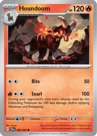 Houndoom (8) [SV: Shrouded Fable] Reverse Holofoil - Deck Out Gaming