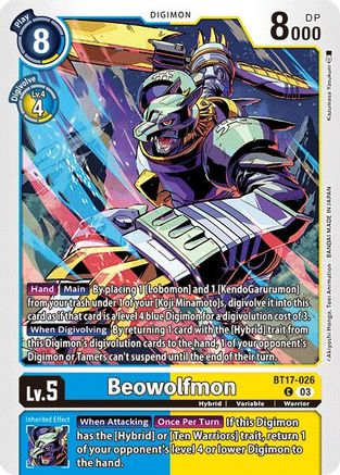 Beowolfmon (BT17-026) [Secret Crisis] - Deck Out Gaming