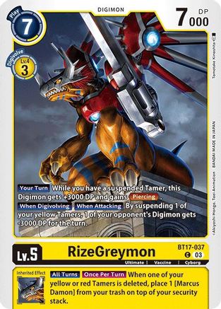 RizeGreymon (BT17-037) [Secret Crisis] - Deck Out Gaming