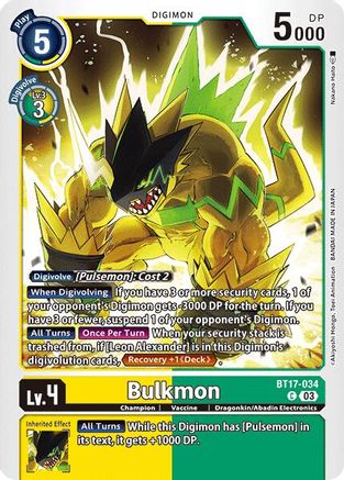 Bulkmon (BT17-034) [Secret Crisis] - Deck Out Gaming