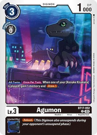 Agumon - BT17-052 (BT17-052) [Secret Crisis] - Deck Out Gaming