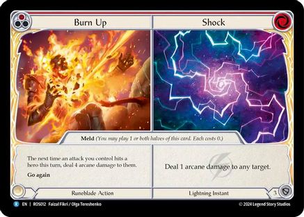 Burn Up // Shock (ROS012) [Rosetta] Rainbow Foil - Deck Out Gaming