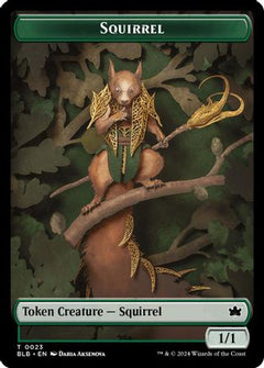 Squirrel // Darkstar Augur Double-Sided Token (23) [Bloomburrow] foil - Deck Out Gaming