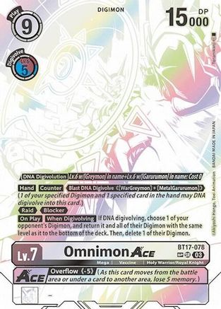 Omnimon ACE (Textured) (BT17-078) [Secret Crisis] Foil - Deck Out Gaming