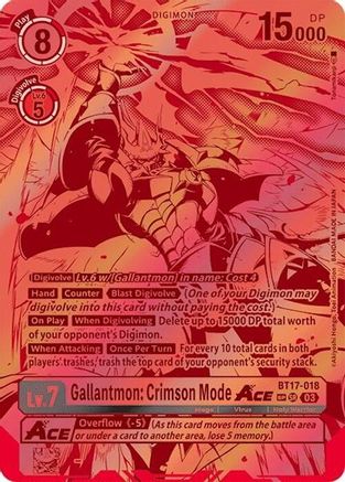 Gallantmon: Crimson Mode ACE (Textured) (BT17-018) [Secret Crisis] Foil - Deck Out Gaming