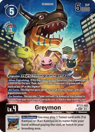 Greymon (Alternate Art) (BT17-102) [Secret Crisis] Foil - Deck Out Gaming