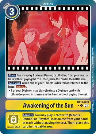 Awakening of the Sun (Secret Crisis: Movie Memorial Pack) (BT17-099) [Secret Crisis] Foil - Deck Out Gaming