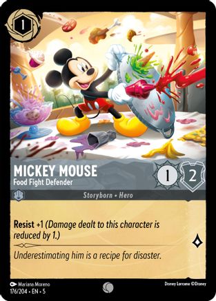 Mickey Mouse - Food Fight Defender (176/204) [Shimmering Skies] - Deck Out Gaming