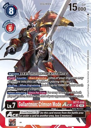 Gallantmon: Crimson Mode ACE (Alternate Art) (BT17-018) [Secret Crisis] Foil - Deck Out Gaming