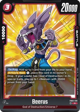 Beerus - FB03-018 (FB03-018) [Raging Roar] Foil - Deck Out Gaming