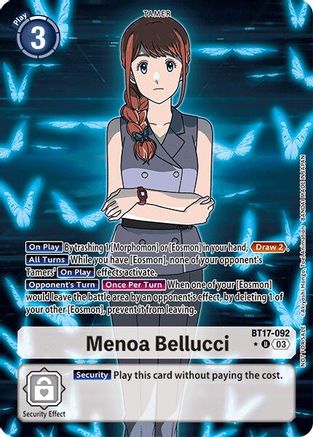 Menoa Bellucci (Box Promotion Pack: Secret Crisis) (BT17-092) [Secret Crisis] Foil - Deck Out Gaming