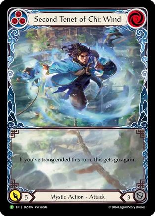 Second Tenet of Chi: Wind - LGS305 (LGS305) [Flesh and Blood: Promo Cards] Rainbow Foil - Deck Out Gaming