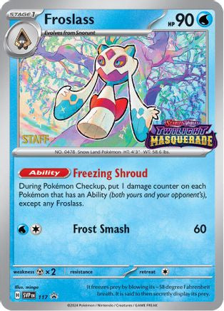 Froslass - 117 (Prerelease) [Staff] (117) [SV: Scarlet & Violet Promo Cards] Holofoil - Deck Out Gaming