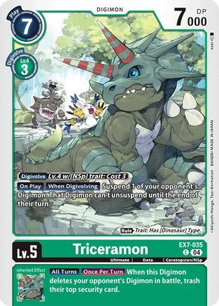 Triceramon (EX7-035) [Digimon LIBERATOR] - Deck Out Gaming