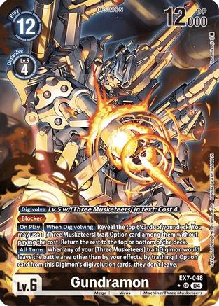 Gundramon (Alternate Art) (EX7-048) [Digimon LIBERATOR] Foil - Deck Out Gaming