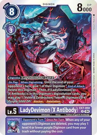 LadyDevimon (X Antibody) (EX7-058) [Digimon LIBERATOR] Foil - Deck Out Gaming