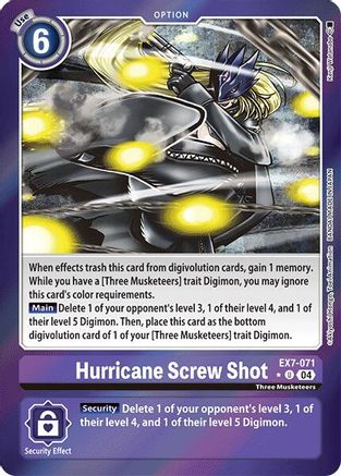 Hurricane Screw Shot (Foil) (EX7-071) [Digimon LIBERATOR] Foil - Deck Out Gaming