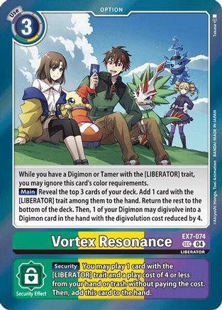 Vortex Resonance (EX7-074) [Digimon LIBERATOR] Foil - Deck Out Gaming