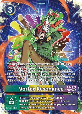 Vortex Resonance (Alternate Art) (EX7-074) [Digimon LIBERATOR] Foil